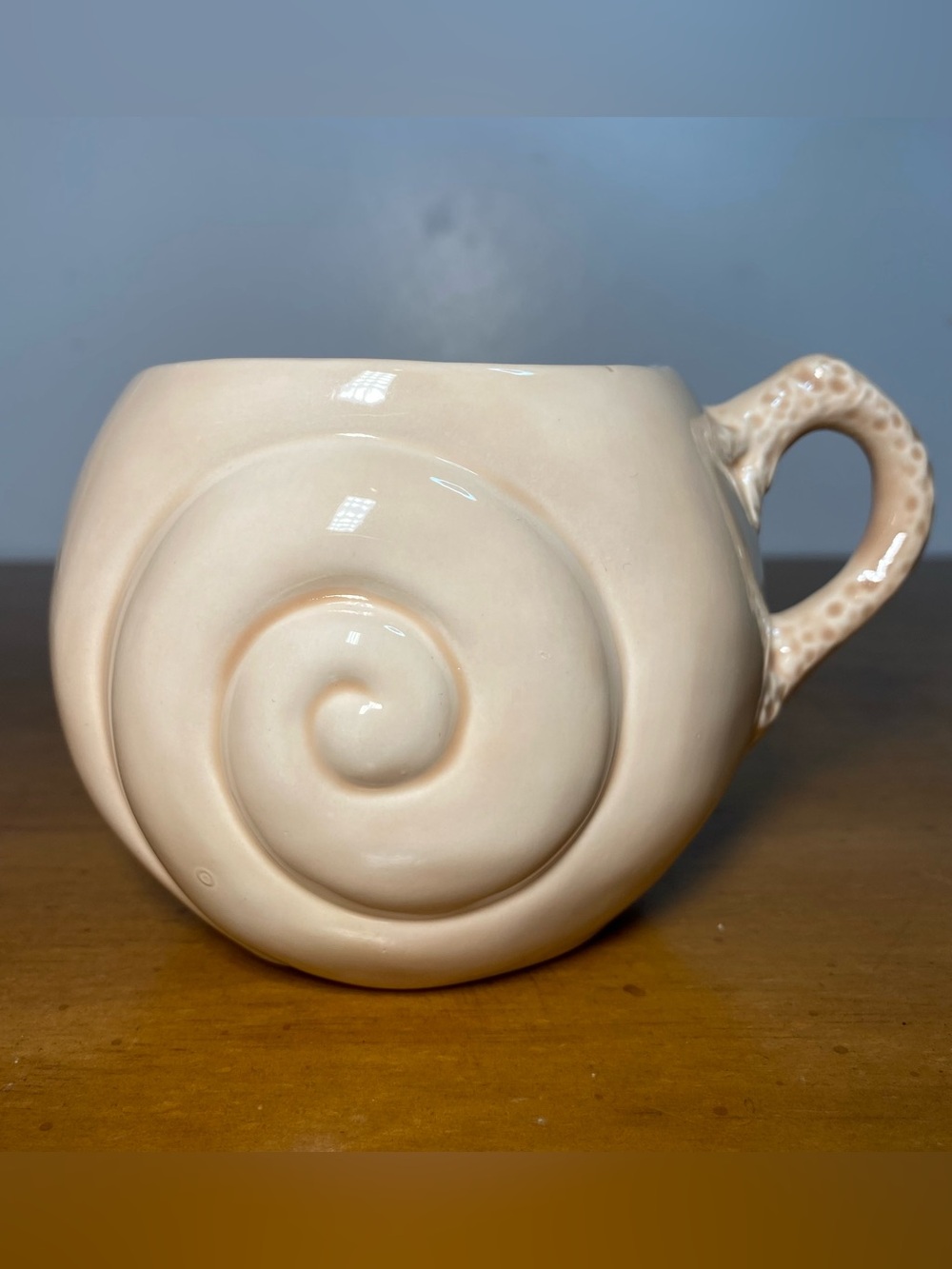 Vintage Seashell Shell Mug Ceramic Coffee Tea Pink Beige Ocean Beach Vintage